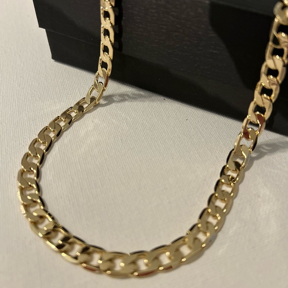 Gold plated Cuban link chain, gold plated men’s chain, Cuban link chain 29” - Picture 2 of 9